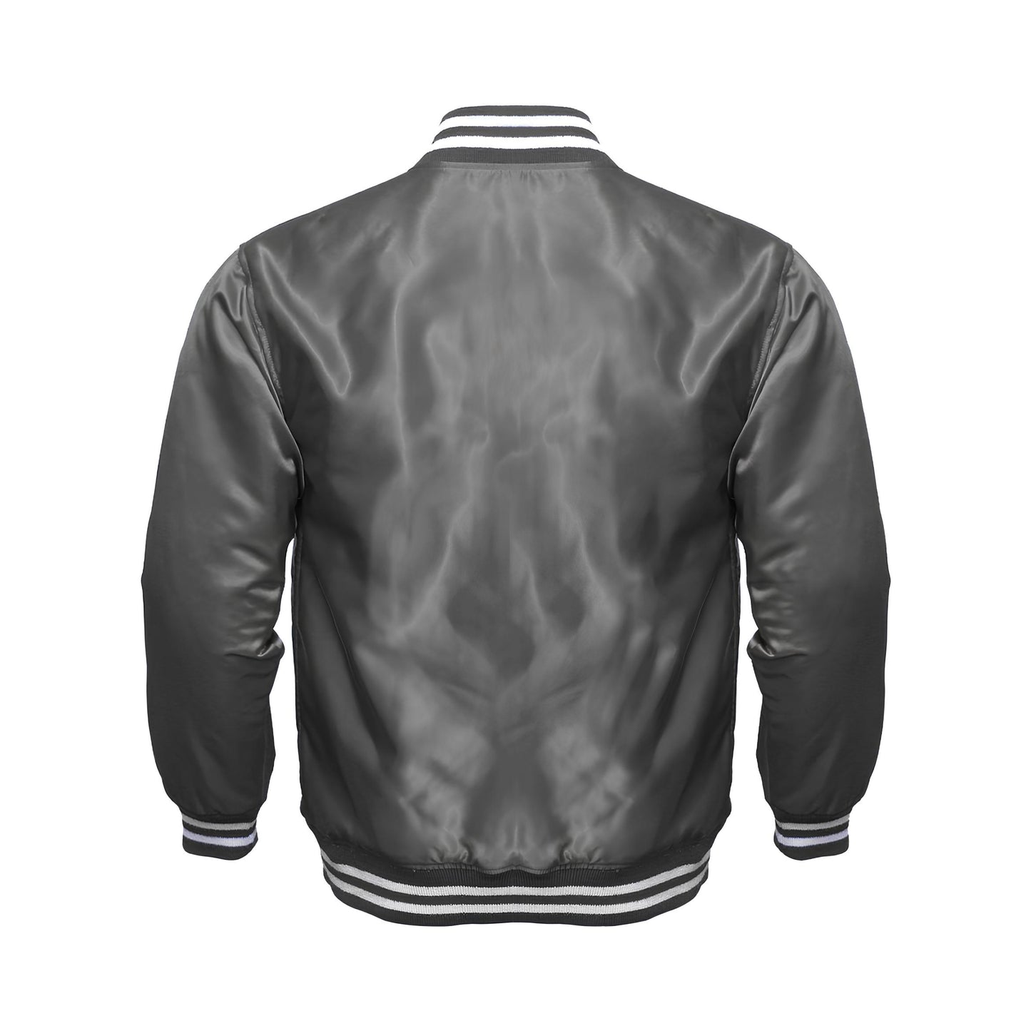 Grey Satin Baseball Jacket Varsity Jacket Letterman Jacket