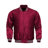 Maroon Satin Baseball Jacket Varsity Jacket Letterman Jacket