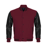 Red Body Black Leather Sleeves Jacket Varsity Jacket Custom Made Jacket