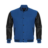 Blue Body Black Leather Sleeves Jacket Varsity Jacket Custom Made Jacket