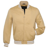 Ivory Cream Satin Baseball Jacket Varsity Jacket Letterman Jacket