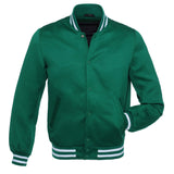 Forest Green Satin Baseball Jacket Varsity Jacket Letterman Jacket