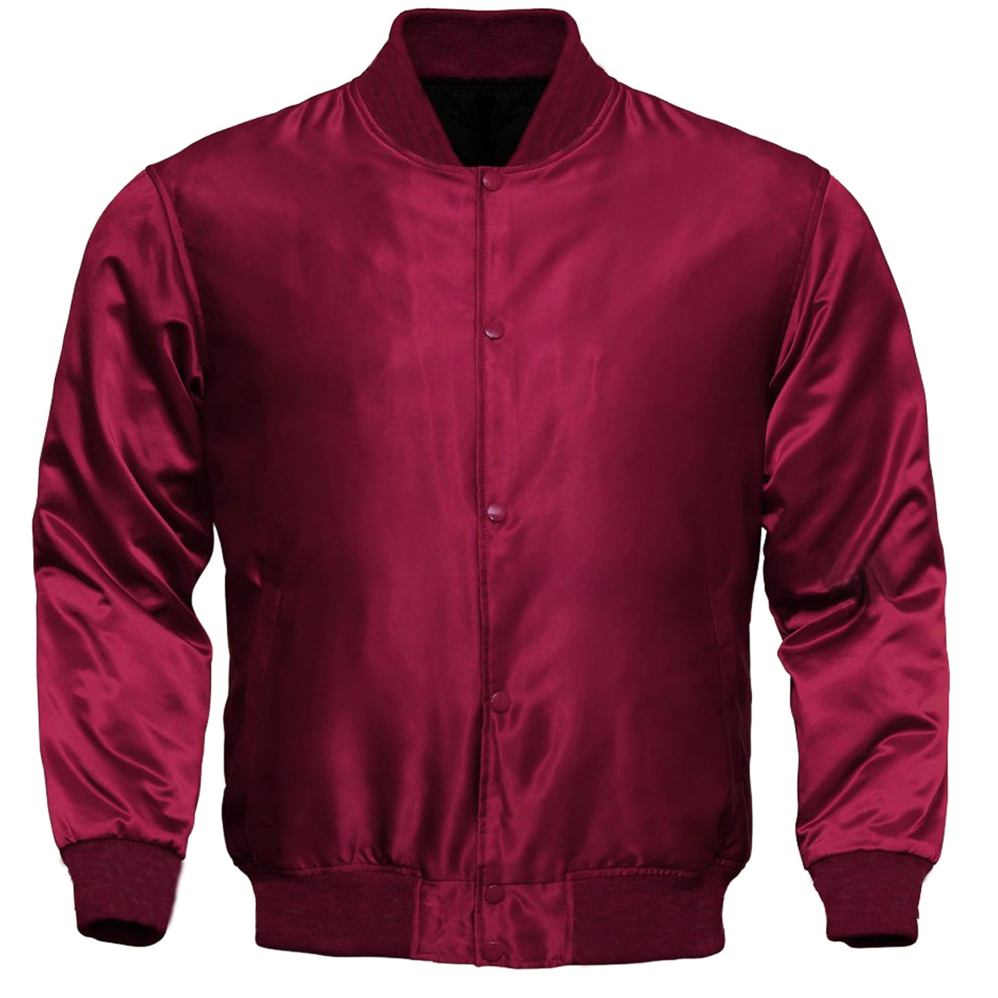 Maroon Satin Baseball Jacket Varsity Jacket Letterman Jacket Team Varsity Jacket