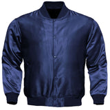 Navy Blue Satin Baseball Jacket Varsity Jacket Letterman Jacket Team Varsity Jacket