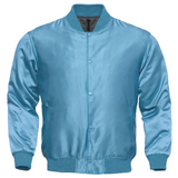 Sky Blue Satin Baseball Jacket Varsity Jacket Letterman Team Varsity Jacket