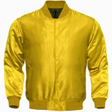 Yellow Satin Baseball Jacket Varsity Jacket Letterman Team Varsity Jacket