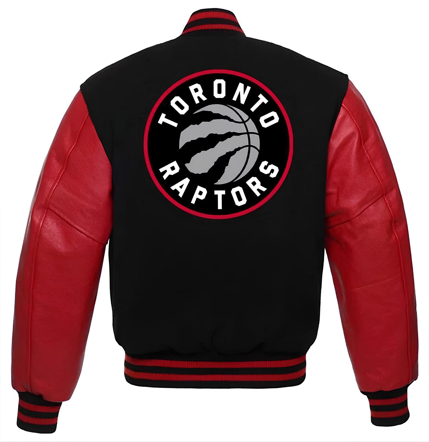 Toronto Raptors Black Body Red Leather Sleeves Jacket Varsity Jacket Custom Made Jacket Letterman Jacket