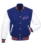 NFL Buffalo Bills - Royal Blue Body White Leather Sleeves Jacket Varsity Jacket