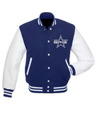 NFL Dallas Cowboys - Royal Blue Body White Leather Sleeves Jacket Varsity Jacket