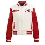 NFL Kansas City Chiefs - White Body Red Leather Sleeves Jacket Varsity Jacket