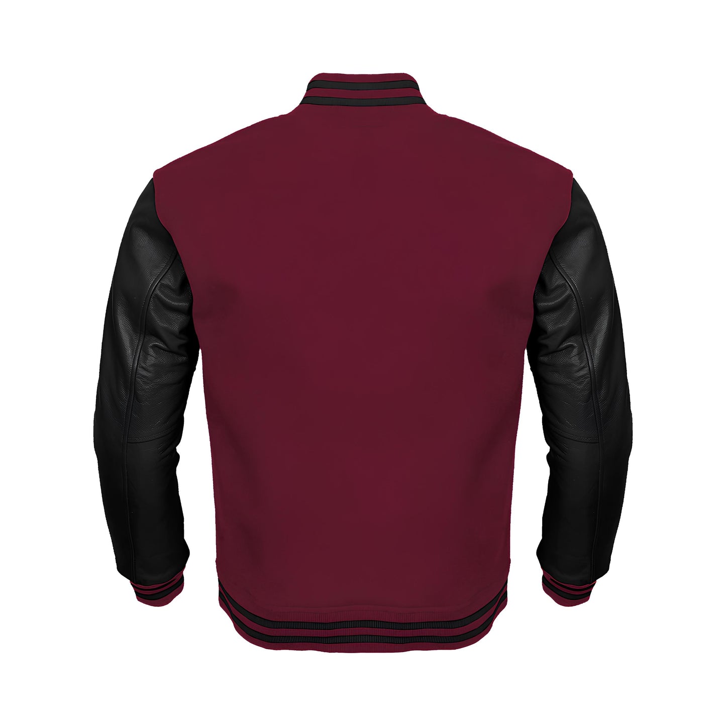 Red Body Black Leather Sleeves Jacket Varsity Jacket Custom Made Jacket