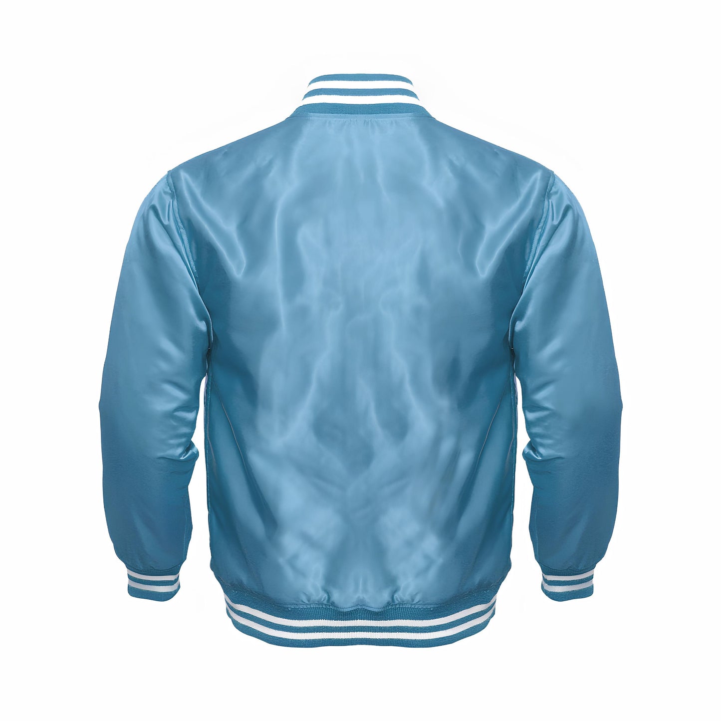 Sky Blue Satin Baseball Jacket Varsity Jacket Letterman Jacket