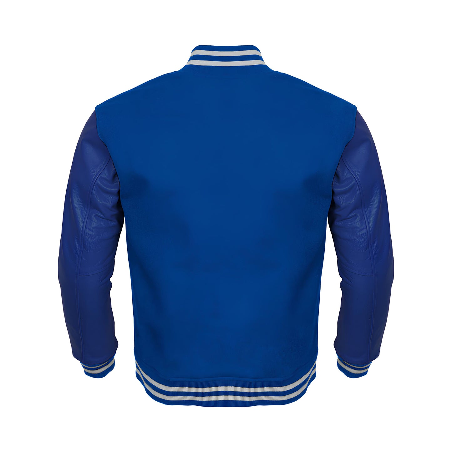 Blue Body Blue Leather Sleeves Jacket Varsity Jacket Custom Made Jacket