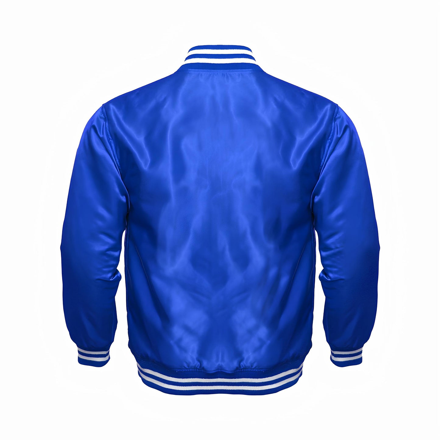 Royal Blue Satin Baseball Jacket Varsity Jacket Letterman Jacket