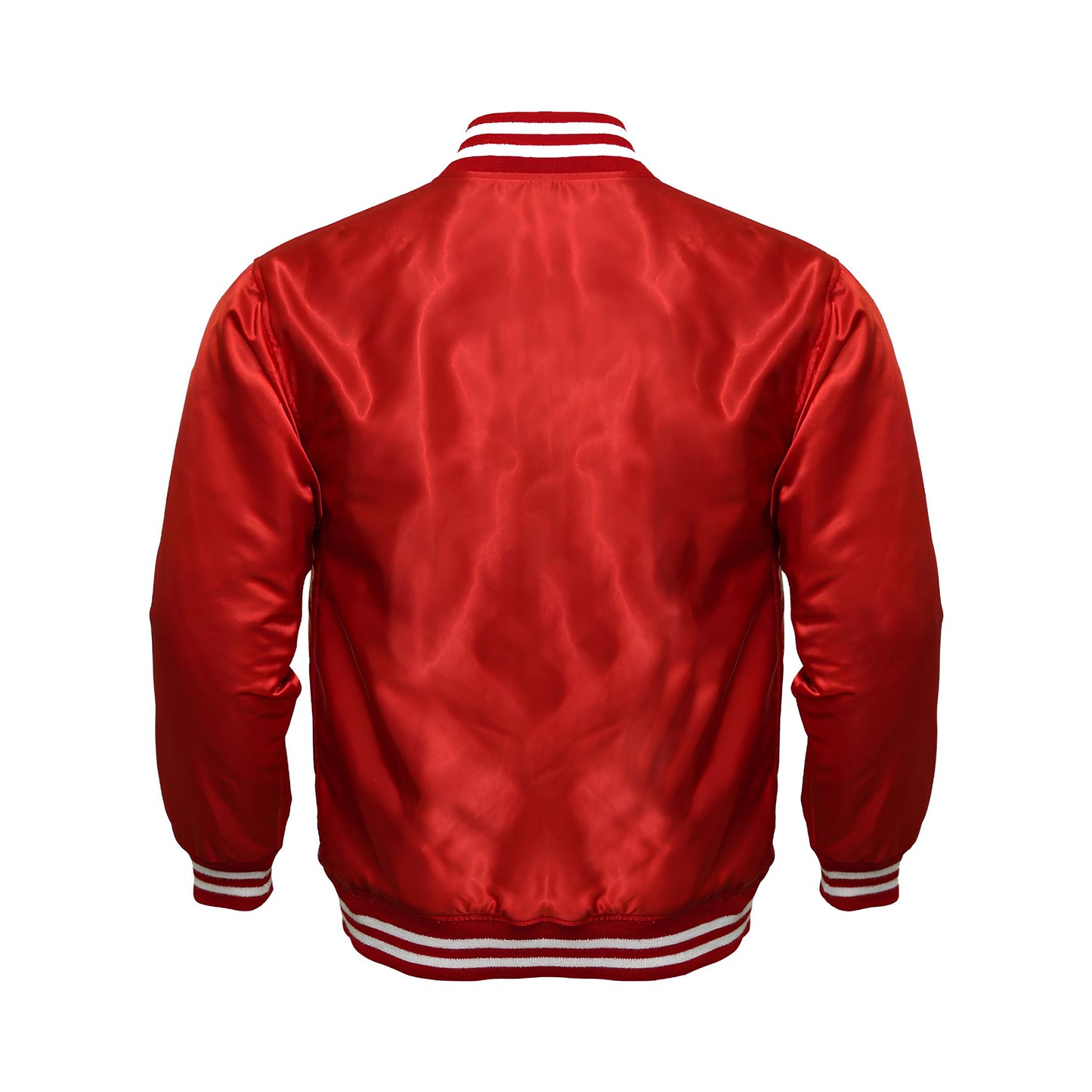 Red Satin Baseball Jacket Varsity Jacket Letterman Jacket