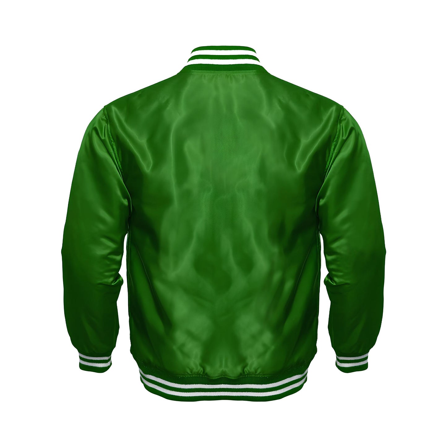 Green Satin Baseball Jacket Varsity Jacket Letterman Jacket