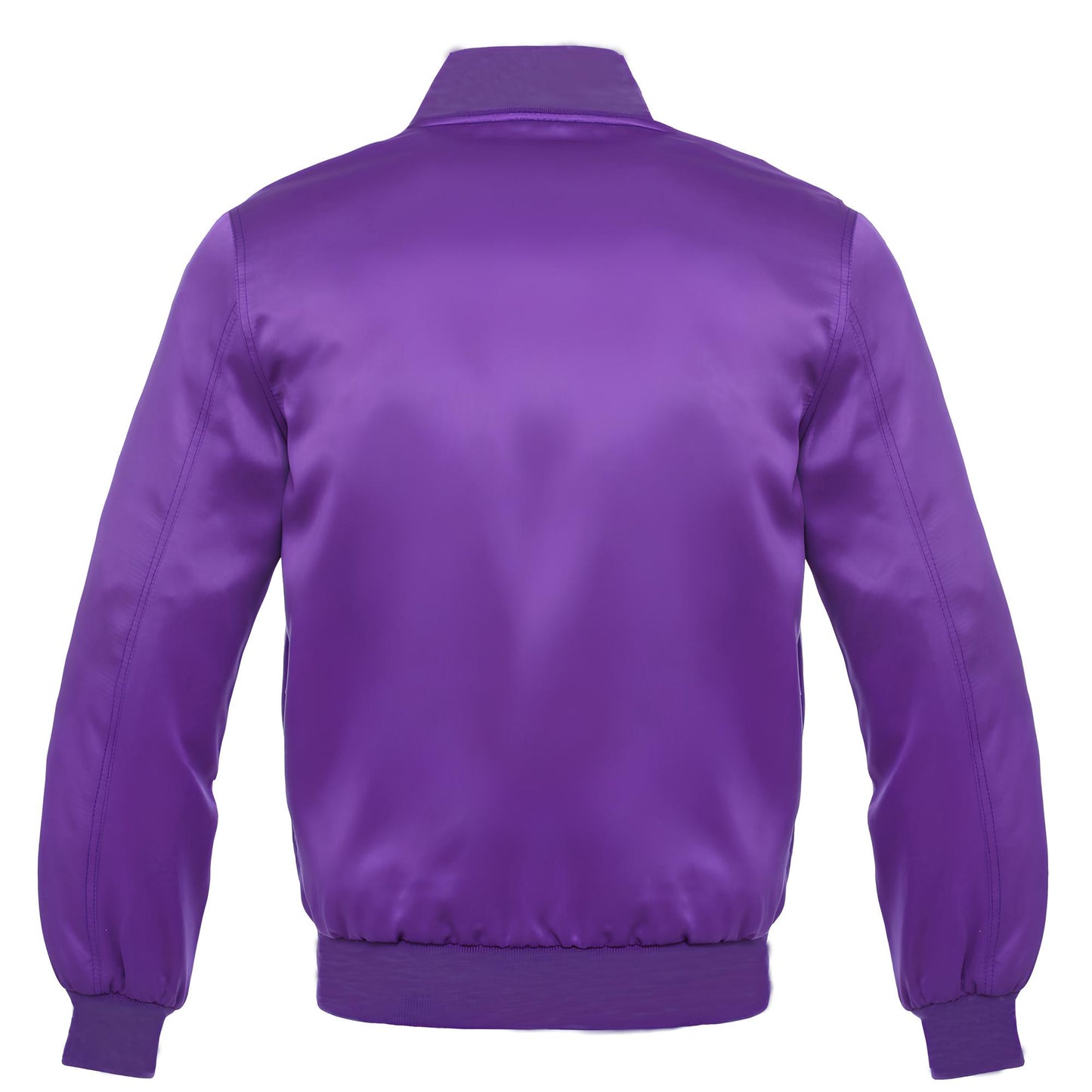 Purple Satin Baseball Jacket Varsity Jacket Letterman Team Varsity Jacket