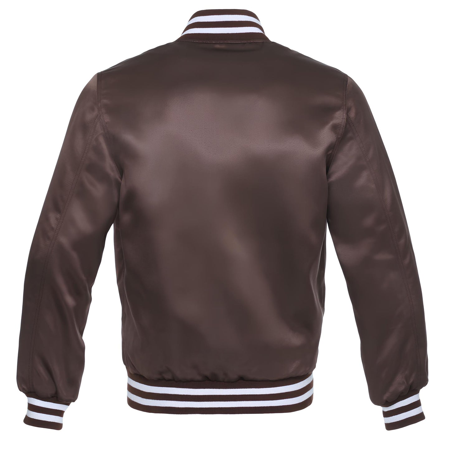 Brown Satin Baseball Jacket Varsity Jacket Letterman Jacket
