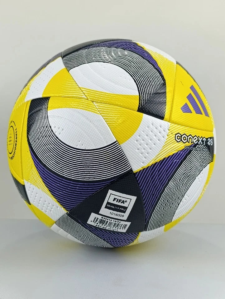 Adidas Conext 25 Official Match Ball – FIFA Quality Pro – Yellow/Black/Purple