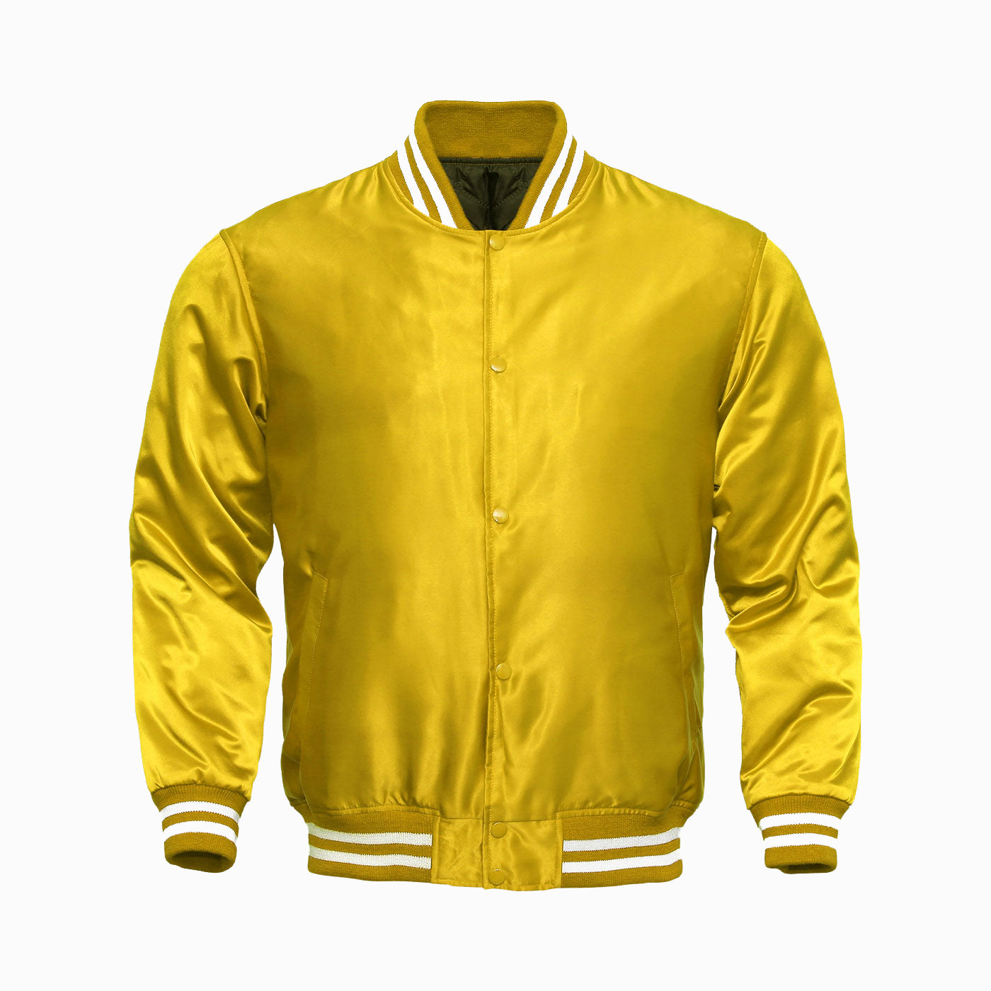 Yellow Satin Baseball Jacket Varsity Jacket Letterman Jacket