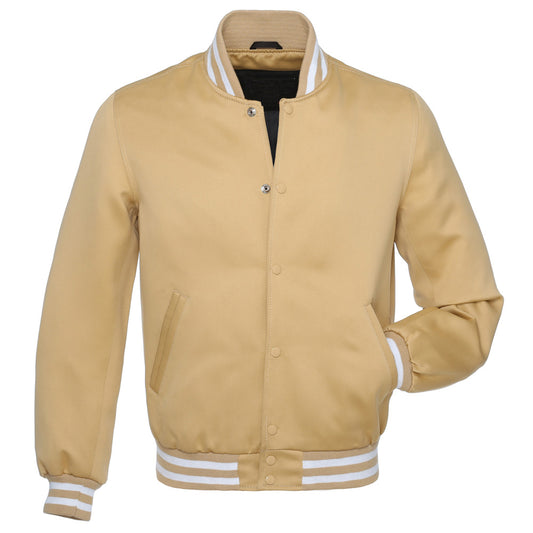 Ivory Cream Satin Baseball Jacket Varsity Jacket Letterman Jacket
