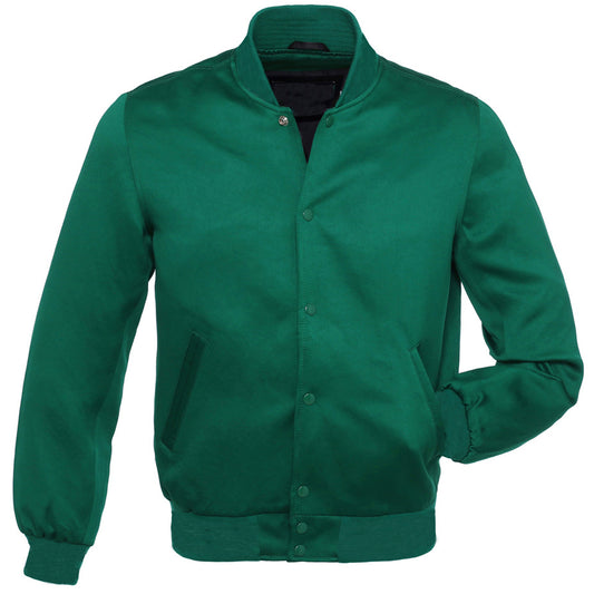Forest Green Satin Baseball Jacket Varsity Jacket Letterman Team Varsity Jacket