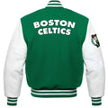 Boston Celtics Green Body White Leather Sleeves Jacket