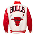 Chicago Bulls Off White Body Red Leather Sleeves Jacket varsity Jacket Custom Made jacket