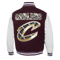Cleveland Cavaliers Maroon Body White Leather Sleeves Varsity Jacket Custom Made jacket  Letterman Jacket