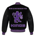 Sacramento Kings Black Body Black Leather Sleeves Jacket Varsity Jacket Custom Made Jacket Letterman Jacket