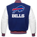NFL Buffalo Bills - Royal Blue Body White Leather Sleeves Jacket Varsity Jacket
