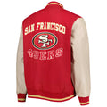 NFL San Francisco 49ers Red Body Cream Leather Sleeves Jacket Varsity Jacket