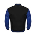 Black Body Blue Leather Sleeves Jacket Varsity Jacket Custom Made Jacket