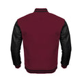 Red Body Black Leather Sleeves Jacket Varsity Jacket Custom Made Jacket