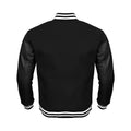 Black Body Black Leather Sleeves Jacket Varsity Jacket Custom Made Jacket