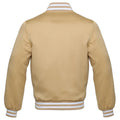 Ivory Cream Satin Baseball Jacket Varsity Jacket Letterman Jacket