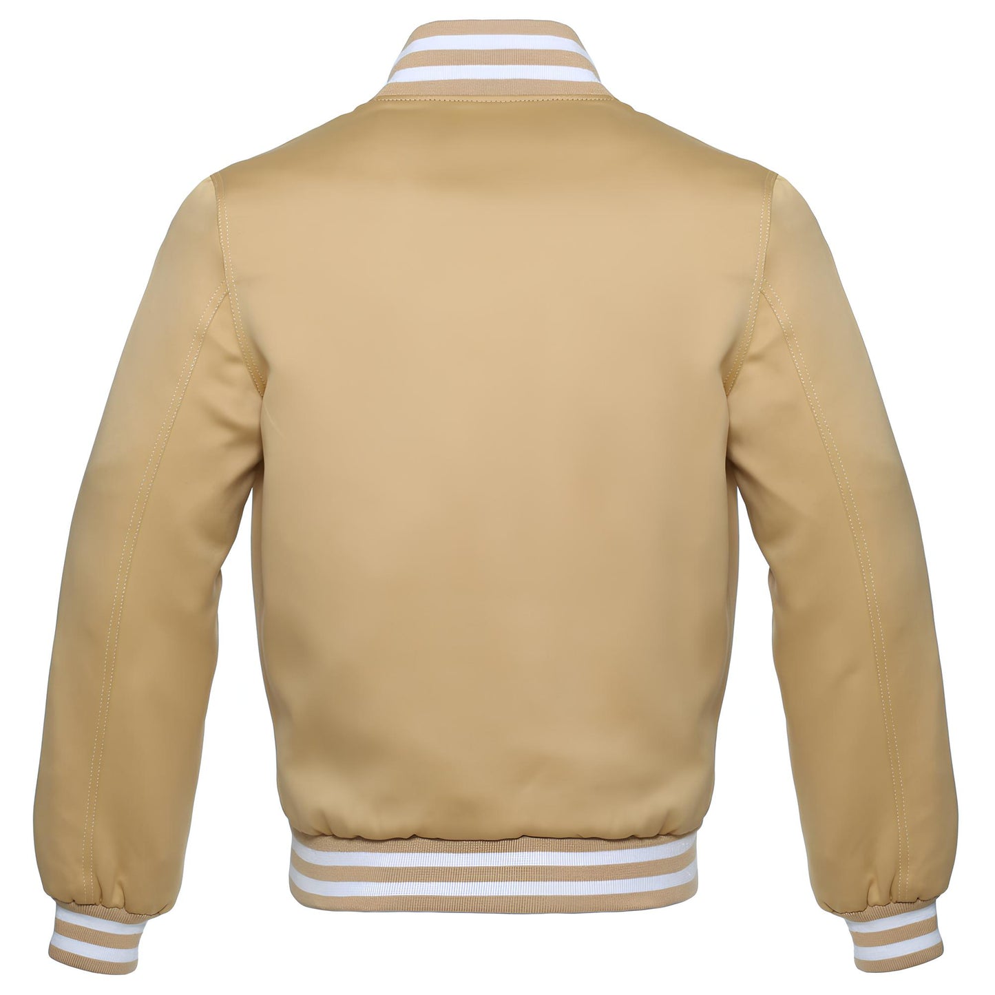 Ivory Cream Satin Baseball Jacket Varsity Jacket Letterman Jacket