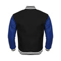 Black Body Blue Leather Sleeves Jacket Varsity Jacket Custom Made Jacket