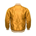 Golden Satin Baseball Jacket Varsity Jacket Letterman Jacket