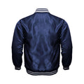 Navy Blue Satin Baseball Jacket Varsity Jacket Letterman Jacket