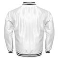 White Satin Baseball Jacket Varsity Jacket Letterman Jacket