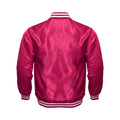Hot Pink Satin Baseball Jacket Varsity Jacket Letterman Jacket