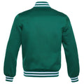 Forest Green Satin Baseball Jacket Varsity Jacket Letterman Jacket