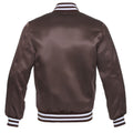 Brown Satin Baseball Jacket Varsity Jacket Letterman Jacket